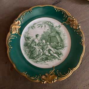 Vintage KPM Austria handpainted Porcelain Courting Couple Plate